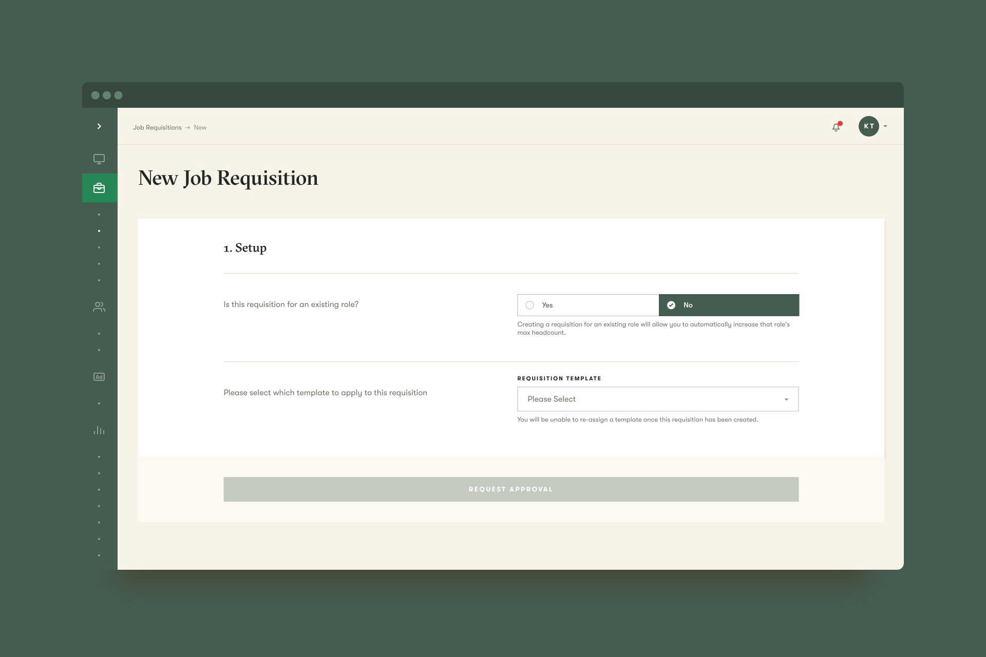 Example of a job requisition